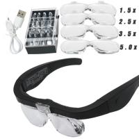 ราคา หัวชาร์จแว่นขยายแว่นตาแว่นขยายที่ถอดออกได้เลนส์1 5X 2 5X 3 5X 5X สำหรับอ่าน Close ทำงาน Hobby (13057617512)