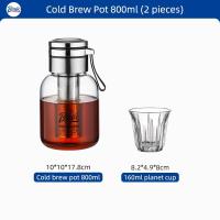 ราคา Bincoo กระบอกน้ำชงเย็นแก้วกาแฟพร้อมถ้วยที่กรองกาแฟชงเย็นถ้วยชาขวดชงเย็น800มล (22295791446)