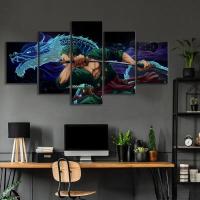 ราคา ตัวการ์ตูนโปสเตอร์อนิเมะอะนิเมะเรื่องวันพีชชื่อดัง Oronoa Zoro พิมพ์ลาย HD ภาพพิมพ์ภาพวาดสีน้ำมันรูปภาพศิลปะผนังการ์ตูนการตกแต่งบ้าน5ชิ้นกรอบไม้ด้านในหรือไร้กรอบ (21343259185)