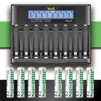 ราคา Yonii ALL8ชิ้นแบตเตอรี่1 2V NI MH AA2800mAh AAA ชาร์จไฟได้ถ่าน AA 3A NiMH แบตเตอรี่2A AAA พร้อมที่ชาร์จแบตเตอรี่8ช่อง 3 7V LCD Battery Charger (21651678489)