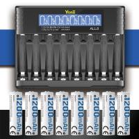 ราคา Yonii ALL8ชิ้นแบตเตอรี่1 2V NI MH AA2800mAh AAA ชาร์จไฟได้ถ่าน AA 3A NiMH แบตเตอรี่2A AAA พร้อมที่ชาร์จแบตเตอรี่8ช่อง 3 7V LCD Battery Charger (21651678490)