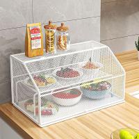 ราคา โมเดิร์น Minimalist KITCHEN Storage Rack SINGLE Double Layer ชามโลหะตะเกียบชั้นวางของ Home ใช้ฝาครอบการเก็บรักษาอาหาร (22687435359)