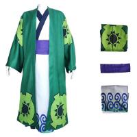 ราคา ชุดกิโมโนสำหรับผู้ชายชุดคอสเพลย์ผู้หญิงอะนิเมะเรื่องวันพีชชุดผ้าขนหนูเสื้อคลุมแขนยาว2ราชอาณาจักรของชุดกันหนาว2nd Zoro (19863691709)