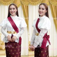 ราคา PTT เสื้อลูกไม้ ประยุกต์ ร5 ส่งร้านชุดไทย ร 5 อก 32 36 34 38 38 40 40 42 42 46 นิ้ว เสื้อลูกไม้สีขาว เสื้อลูกไม้แขนยาว เสื้อลูกไม้แขนพอง แขนแฮม lace blouse (20341187298)