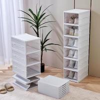 ราคา 1 PCS Shoe Storage Box Installation Free Foldable Shoe Organizers with Clear Door Space Saving Shoe Rack Sturdy Clear Plastic (20974670310)
