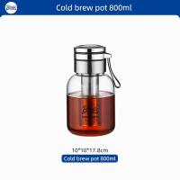 ราคา Bincoo กระบอกน้ำชงเย็นแก้วกาแฟพร้อมถ้วยที่กรองกาแฟชงเย็นถ้วยชาขวดชงเย็น800มล (22295791445)