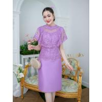 ราคา All Ladies เดรสลูกไม้ผ้าไหมคลุมไหล่ งานสวยหรูมาก ๆ เดรสออกงาน เดรสงานแต่ง เดรสงานบวช ห้ามพลาดค่ะ (22185734181)