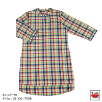 ราคา แตงโม SUIKA เสื้อคอจีนเจาะสาบแขนสามส่วนตัวยาวเจาะกระเป๋าข้าง ลายสก๊อต SC DJ (22686832469)