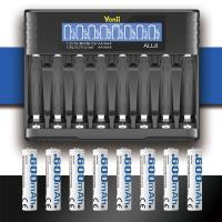 ราคา Yonii ALL8ชิ้นแบตเตอรี่1 2V NI MH AA2800mAh AAA ชาร์จไฟได้ถ่าน AA 3A NiMH แบตเตอรี่2A AAA พร้อมที่ชาร์จแบตเตอรี่8ช่อง 3 7V LCD Battery Charger (21651678491)