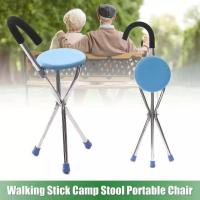 ราคา ไม้เท้าพยุงเดิน เก้าอี้พับผู้สูงอายุ วอล์คเกอร์อลูมิเนียม วอล์คเกอร์พร้อมที่นั่ง ไม้ค้ำยันช่วยเดิน Folding Cane Chair (5211352475)