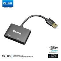 ราคา GLINK GL065 อุปกรณ์แปลงสัญญาณ Converter Display Port USB 3 0 TO HDMI VGA ประกัน 1 ปี ของแท้ประกันศูนย์ (20621741667)