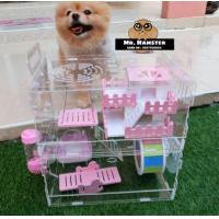 ราคา พร้อมส่ง กรงรวมอุปกรณ์ตามภาพ สีของใช้คุมโทนตามภาพ กรงอะคริลิค กรงหนูแฮมเตอร์ hamster cage (14560232365)