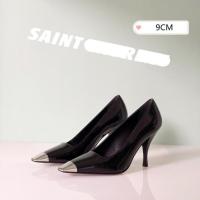 ราคา Huilmส้นสูงของผู้หญิงส้นสูง6เซนติเมตรหนังสิทธิบัตรสีดำรองเท้าส้นสูง2024ใหม่โลหะตารางนิ้วเท้ากลับที่ว่างเปล่ากริชส้นเซ็กซี่รองเท้าแตะรองเท้าผู้หญิงสำนักงานรองเท้าพรรครองเท้า (21484345641)