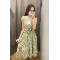 ราคา Uniqlo Original Womens Tunic Sleeveless Dress Over Knee Slim Slub A Line Dress Daily Single 458233 (20199010952)