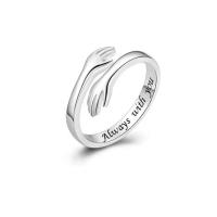 ราคา ดิโบ s925 เงินแท้กอดแหวนคู่รักสองมือสไตล์ระเบิดเรียบง่ายหรูหราเบาๆ inshot (19636288973)