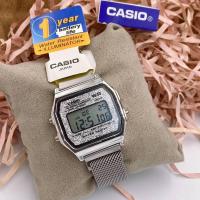ราคา นาฬิกาข้อมือผู้หญิงแฟชั่น casio สีใหม่ บอกวันที่ เดือน ปี กันน้ำได้ สายสเเตนเลสปรับสายได้ รุ่น B640WC 5A (22149630406)