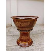 ราคา ส่งฟรี อ่างบัวมังกรเคลือบ ทรงเตี้ย ปากรวมขอบ กว้าง 19 นิ้ว (17447642952)