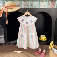 ราคา Bear Leader ชุดเดรสปักลายเรือใบสีสันสดใสสำหรับเด็กผู้หญิงชุดลำลองมีกระเป๋าชุดคอสตูมแขนกุดสำหรับสไตล์ทหารเรือ (22392522072)