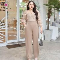 ราคา Chic Big Size จั้มสูทขายาวสาวอวบ เสื้อผ้าสาวอวบ ชุดออกงานสาวอวบ แฟชั่นสาวอวบ JL38 (22720707402)