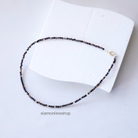 ราคา CHOKER สร้อยคอหิน อาเกตสีดำ แบบเจียเหลี่ยม หินแท้ เลือกขนาดเม็ดหินและความยาวได้ โชคเกอร์หิน blackagate by siamonlineshop (20771218102)