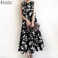 ราคา ZANZEA ชุดเดรสสไตล์เกาหลีสำหรับผู้หญิงชุดเดรสแขนกุดสำหรับวันหยุดชุดเดรสแขนกุดพิมพ์ลายดอกคอกลม 0729 (22445697933)