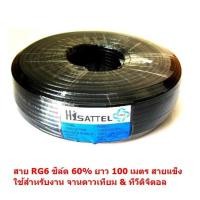 ราคา Mastersat สายสัญญาณ RG6 ชิลล์ 60 PVC 6 8 mm ถักซีน 64 เส้น ยาว 100 เมตร สายแข็ง นำสัญญาณได้ดี สำหรับ จานดาวเทียม ทีวีดิจิตอล ได้ทุกยี่ห้อ สีดำ (443637343)
