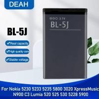 ราคา แบตเตอรี่ แท้ BL 5J สำหรับ Nokia 5230 5233 5236 5235 5800 302 3020 XpressMusic N900 C3 Lumia 520 525 530 5228 1320mAh (22101077793)