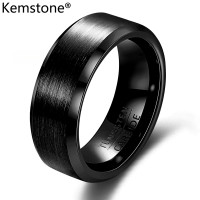 ราคา Kemstone แหวนชุบทองเคลือบด้านสำหรับผู้ชายแหวนแหวนเหล็กทังสเตนใช้ได้ทั้งชายและหญิง (22391700296)