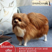 ราคา SHUNCHANG สุนัขปอมเมอเรเนียนจำลองของเล่นสุนัขลูกสุนัขเหมือนจริงคู่หูของเล่นสุนัขทำมือปล่อยสุนัขของเล่นจำลองยัดไส้ (22104281834)