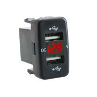 ราคา ที่ชาร์จUSB 2ช่อง 3 1Aกับวัดโวลท์ 2in1 สำหรับรถToyota VIGO สีเขียว (22720049294)