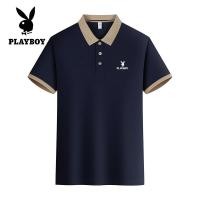 ราคา Playboy แฟชั่นผู้ชายใหม่ V คอสีทึบเสื้อโปโลระบายอากาศได้ดีและสวมสบายแบรนด์เสื้อผ้าผู้ชาย (21471596553)