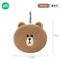 ราคา แท้ 100 Line Friends ผ้าเช็ดมือแขวนห้องครัวและห้องน้ำการดูดซึมน้ำที่แข็งแกร่งผ้าขนหนูนุ่มกำมะหยี่ปะการังแห้งเร็ว BROWN CHOCO LFB34 (21586582015)