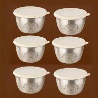 ราคา 6pcs 304 Stainless Steel Sauce Bowls with Silicone Lid Salad Dressing Tomato Sauce Hot Pot BBQ Dipping Sauce Seasoning Container (22565307863)