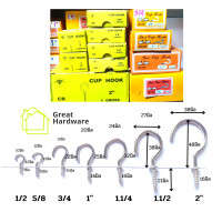 ราคา กล่อง144 ตัว ตะขอตัวแอล L หรือ ตะขอตัวซีC ตะขอเกลียวปล่อย ตะขอตัวแอล Square Hook Cup Hook ตะขอแขวนของ ตะขอDIY แขวนผ้า แขวนของ ชุบนิเกิ้ล (16132936951)