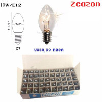 ราคา Zeazon แพ๊ค 50 ดวง หลอดจำปา 10W E12 สี warm ใส สำหรับประดับตกแต่ง ไฟคริสมาส ไฟศาลเจ้า C 7 (22729817001)