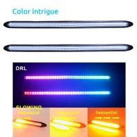 ราคา SEAMETAL 2ชิ้น ไฟเดย์ไลท์ led รถยนต์ DRL ไฟเลี้ยว led ไฟเดย์ไลท์ led 12v สัญญาณเลี้ยวต่อเนื่องสีเหลือง (15662922921)