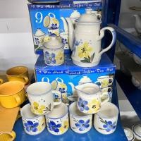 ราคา เซตกาน้ำชา ครบชุด 9 ชิ้น เซตแก้วกาแฟ กาน้ำร้อน กาน้ำชา teapot กาชาจีน สวยๆ เข้าไมโครเวฟได้ (22003180024)