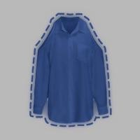ราคา พร้อมส่ง เสื้อผ้าไหมอิตาลี เสื้อแขนยาวกระดิ่งเว้าไหล่กระดุมหน้า A4221 (22063145009)