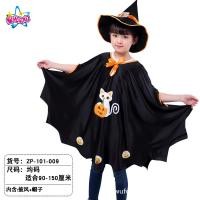ราคา Halloween Child Witch Pumpkin Cloak European and American Flying Bom Witch Cloak Party Dress Up (22802650353)