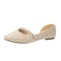 ราคา แฟชั่นปีรุ่นใหม่ปากตื้นหัวแหลมแบนด้านข้างกลวงรองเท้าชั้นเดียวสไตล์ชาแนลขนาดเล็กอารมณ์อ่อนโยนสำหรับผู้หญิง (21081412488)