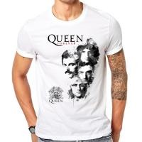 ราคา เสื้อยืดคอกลมแขนสั้นสำหรับผู้ชายผ้าฝ้ายกราฟิก100 วง Queen Band (22789183001)