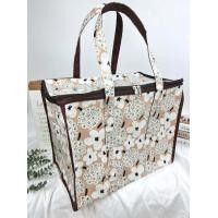 ราคา กระเป๋าผ้าเคลือบกันน้ำ ทรงกล่องซิบรอบ ไซส์ L ขนาด กว้าง 19 สูง 14 หนา 12 จุสุดๆ กระเป๋าเดินทาง ใส่เสื้อผ้าไปเที่ยว (17881848362)
