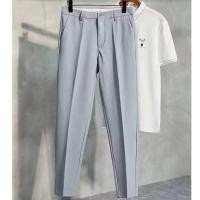 ราคา กางเกงสแลคชายเกาหลี กางเกงสแลคชายยืด ทรงตรงที่ผ่อนคลาย เท้าเปล่า (21766438682)