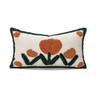 ราคา 2023 New Nordic Cotton Embroidery Cushion Covers Simple Green Cactus Embroidered Soft Decorative Sofa Waist Pillow Cases 45x45CM Orange Floral Pillow Cover for Living Room Hotel Bed Decor (20015280913