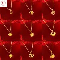 ราคา XT เครื่องประดับเกาหลี24K 916สร้อยคอรูปหัวใจแฟชั่นสำหรับผู้หญิงชุบทองของแท้ (18695729009)