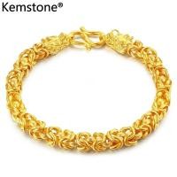 ราคา Kemstone สร้อยคอทองคำ24K สำหรับผู้ชายโซ่บิดลายมังกร5มม (7493917015)