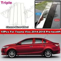 ราคา 10ชิ้นโครเมี่ยมเงาชิ้นวัสดุแผ่นครอบหน้าต่างรถสำหรับ Toyota Vios NCP151 NCP150 2014 2018 Pre Facelift B เสาเสาเสา C เสาตกแต่งสติ๊กเกอร์แปะประตูอุปกรณ์ตกแต่ง (22029901910)