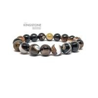 ราคา Agate กำไลหินนำโชค อาเกต สีน้ำตาลดำ ขนาด 8 10 12 14 มิล สร้อยข้อมือหินแท้ สโตนคิง stoneking (21087633887)