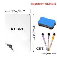 ราคา Magnetic Whiteboard กระดานไวท์บอร์ด แผ่นแม่เหล็กติดตู้เย็น แถมปากกาพร้อมแปรงลบ ไวท์บอร์ด ไวท์บอร์ดแม่เหล็ก กระดานติดตู้เย็น Magnet Sticker Board For Family Home Office (22589493662)