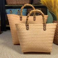 ราคา กระเป๋าถือสตรีหวายแบบโบราณกระเป๋าตะกร้าสานหวายทำมือกระเป๋าหมวกฟางชายหาดทำมือกระเป๋าโท้ทขนาดเล็กลำลอง (20135285278)